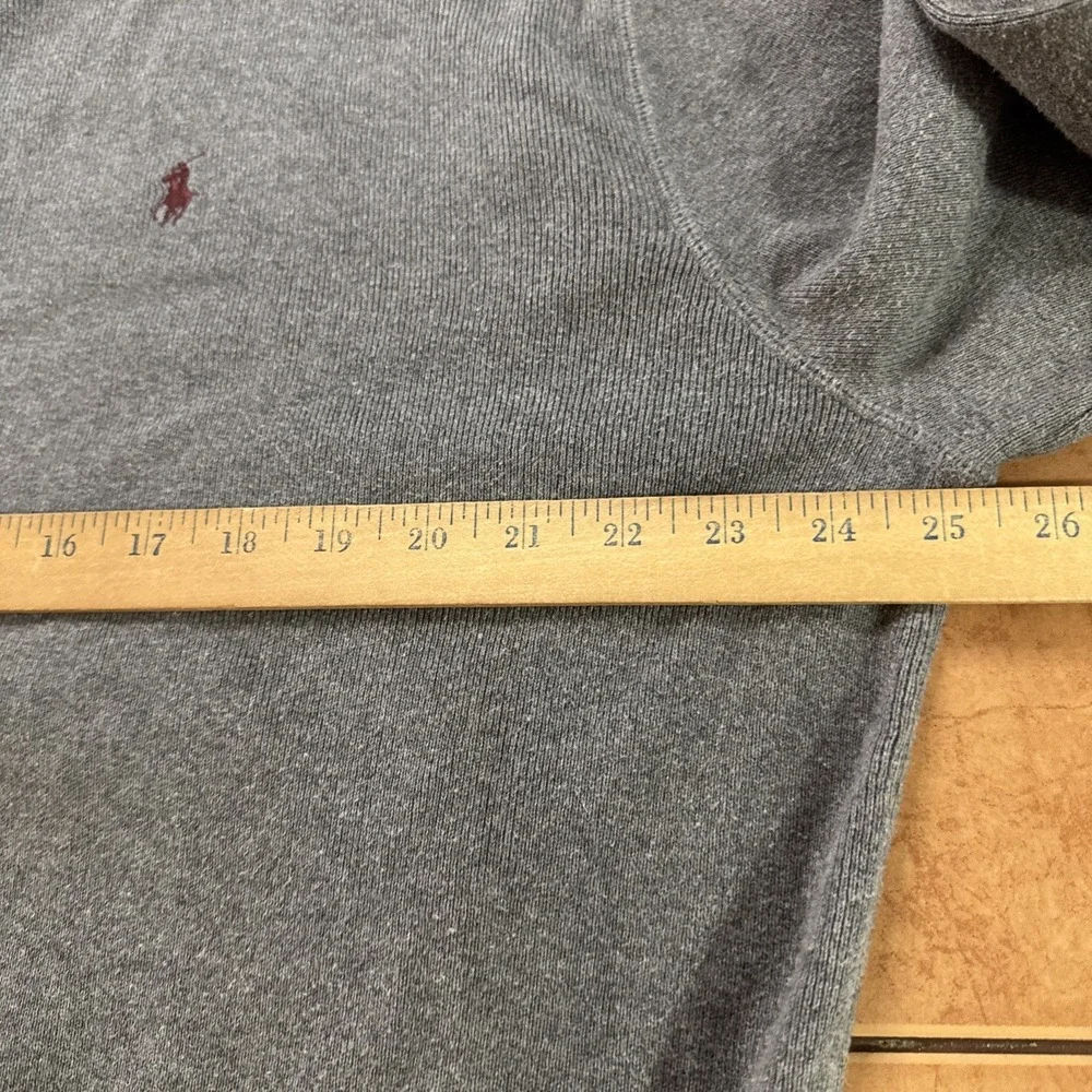 VTG Polo Ralph Lauren Mens Gray Crewneck Sweatshirt Red Pony Logo‎ Size Large